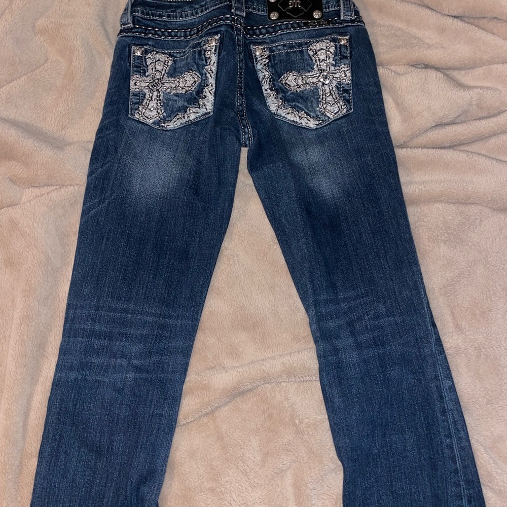 Miss Me Blue Denim Jeans with Embellished Pockets